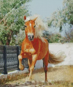 Palomino Horse Galloping Diamond Painting