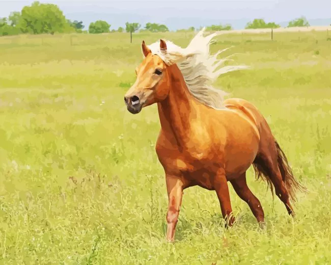 Palomino running Diamond Paintings Palomino Running Diamond Painting