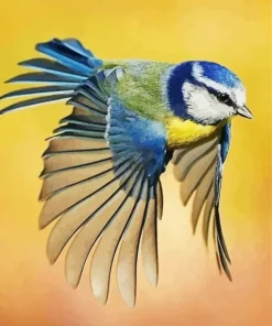 Parus Bird Flying Diamond Painting