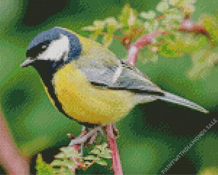 Parus Bird on a tree branch Diamond Dotz Parus Bird On A Tree Branch Diamond Painting