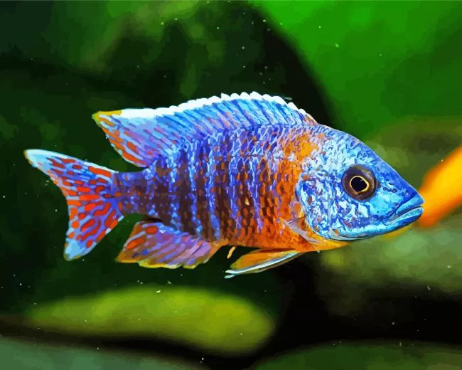 Peacock Cichlid Fish Diamond Paints