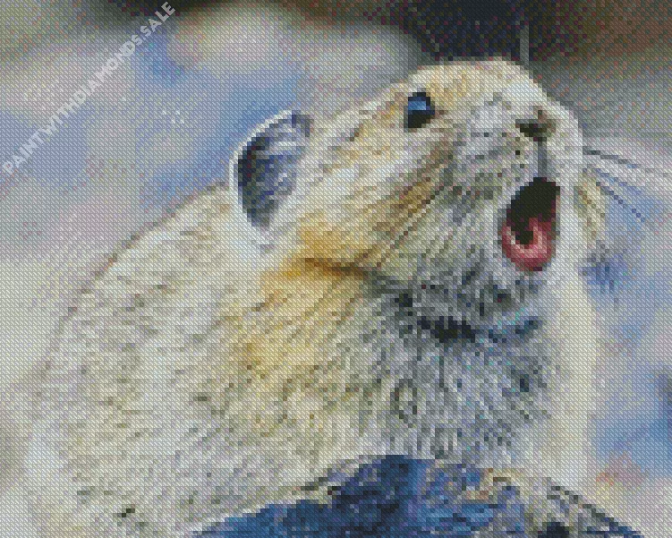 Pika with opened mouth Diamond By Numbers Pika With Opened Mouth Diamond Painting
