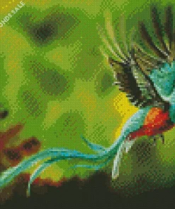 Resplendent Quetzal Bird Flying Diamond Painting