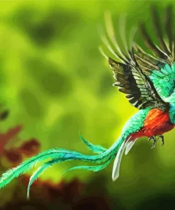 Resplendent Quetzal Bird Flying Diamond Painting