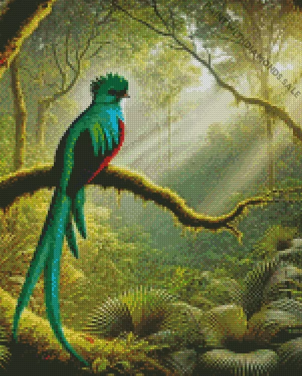 Resplendent Quetzal in a forest Diamond Dotz Resplendent Quetzal In A Forest Diamond Painting
