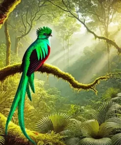 Resplendent Quetzal In A Forest Diamond Painting