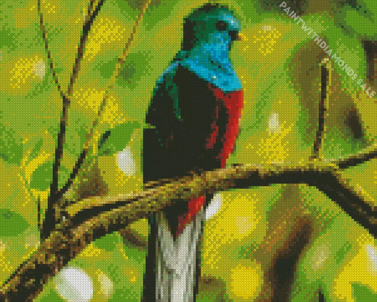 Resplendent Quetzal on a branch Diamond Dotz Resplendent Quetzal On A Branch Diamond Painting
