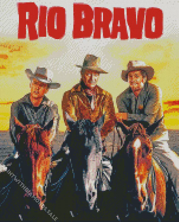 Rio Bravo poster Diamond With Numbers Rio Bravo Poster Diamond Painting