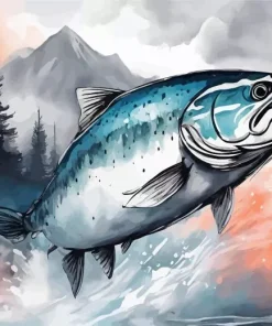 Salmon Art Diamond Painting