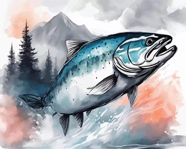 Salmon art Diamond Paints Salmon Art Diamond Painting
