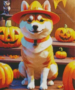 Shiba Inu Halloween Diamond Painting