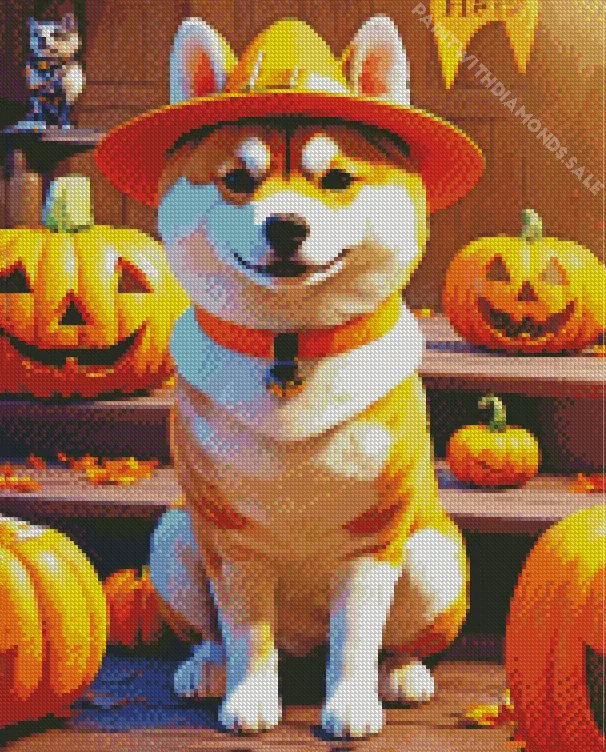 Shiba Inu halloween Diamond By Numbers Shiba Inu Halloween Diamond Painting
