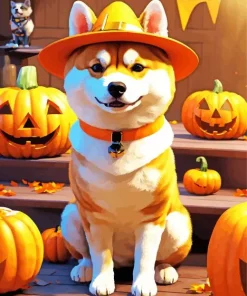 Shiba Inu Halloween Diamond Painting