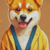 Shiba Inu In A Yellow Hoodie Diamond Painting
