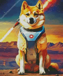 Shiba Inu In Space Diamond Painting