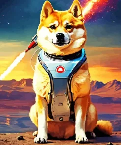 Shiba Inu In Space Diamond Painting