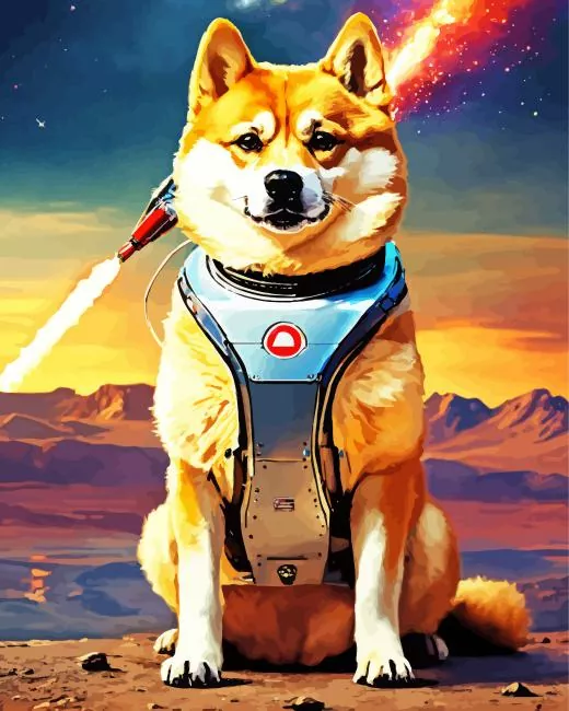 Shiba Inu in space Diamond Paintings Shiba Inu In Space Diamond Painting