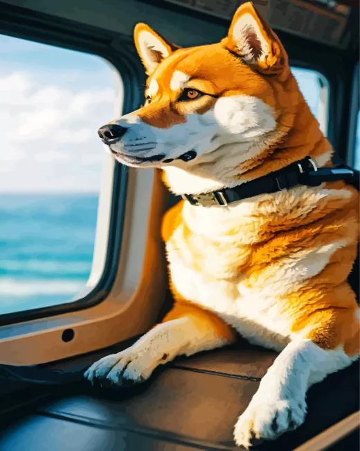 Shiba Inu on a helicoptere Diamond Paintings Shiba Inu On A Helicoptere Diamond Painting