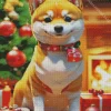 Shiba Inu With Christmas Gifts Diamond Painting