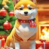 Shiba Inu With Christmas Gifts Diamond Painting