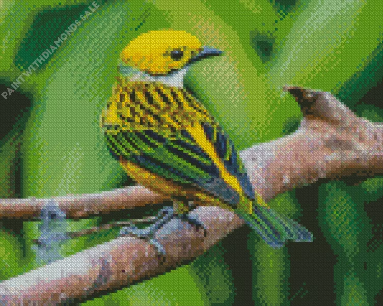 Silver Throated Tanager bird on a branch Diamond Dotz Silver Throated Tanager Bird On A Branch Diamond Painting