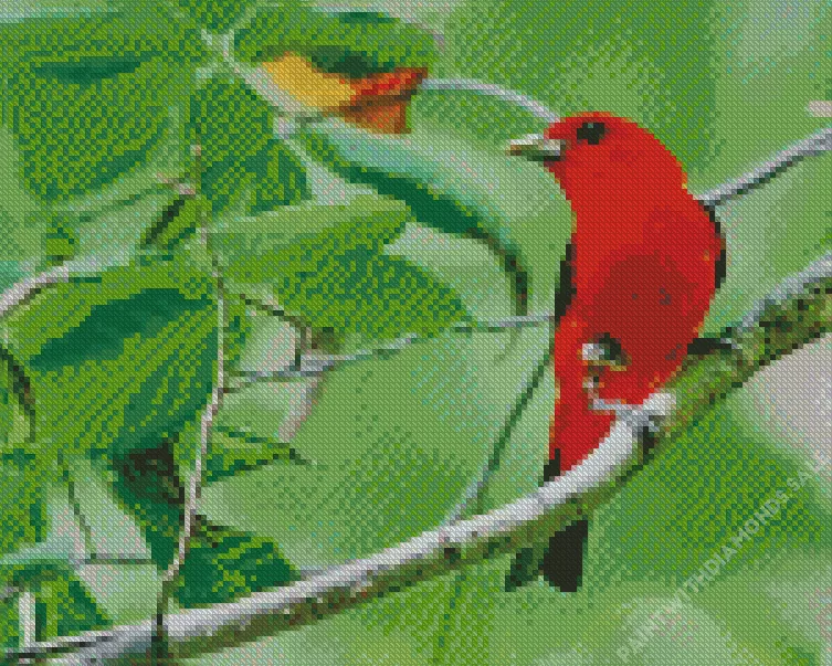 Summer Tanager on a stick Diamond Dotz Summer Tanager On A Stick Diamond Painting