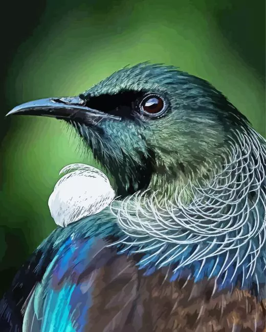 Tui bird head Diamond Paints Tui Bird Head Diamond Painting