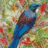 Tui Bird On Tree Branches Diamond Painting