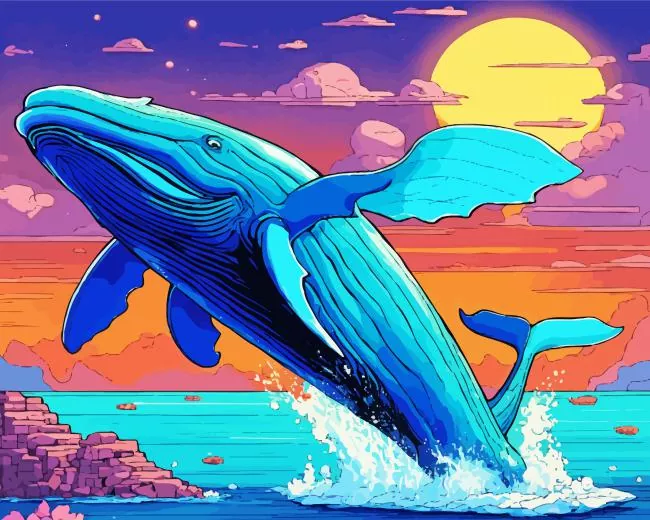 Whale art Diamond With Numbers Whale Art Diamond Painting
