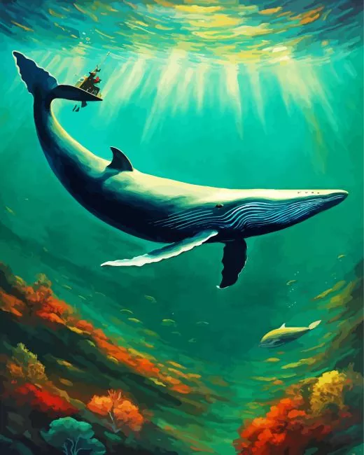 Whale with long tail Diamond With Numbers Whale With Long Tail Diamond Painting