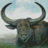 Wild Water Buffalo In A Lake Diamond Painting