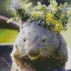 Wombat With Floral Crown Diamond Painting