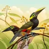 Yellow Eared Toucanet Birds Diamond Painting
