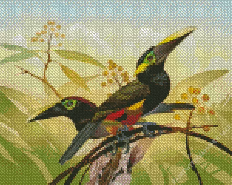 Yellow Eared Toucanet birds Diamond Dotz Yellow Eared Toucanet Birds Diamond Painting