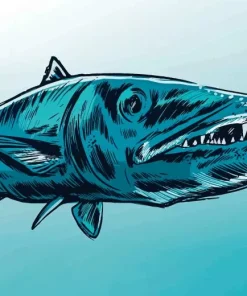 Abstract Barracuda Fish Diamond Painting