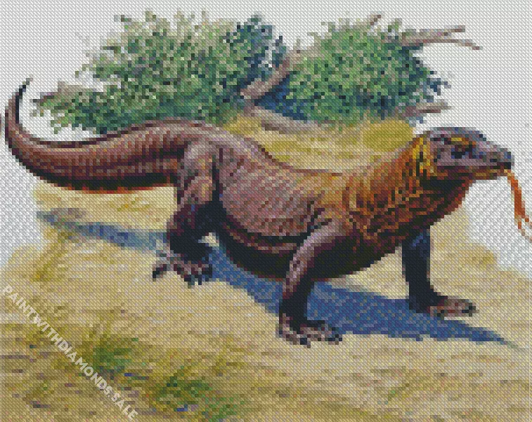 abstract Komodo dragon Diamond By Numbers Abstract Komodo Dragon Diamond Painting