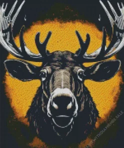 Abstract Moose Diamond Painting