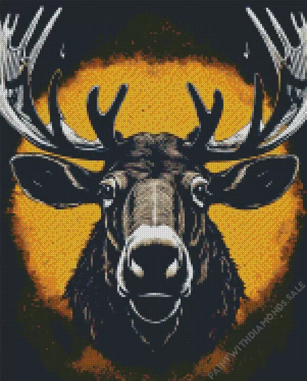 abstract Moose Diamond By Numbers Abstract Moose Diamond Painting