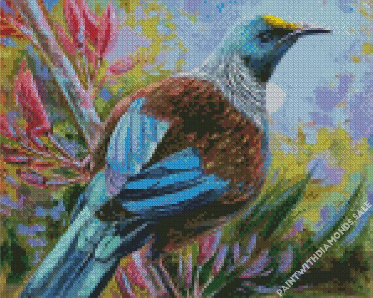abstract Tui bird Diamond By Numbers Abstract Tui Bird Diamond Painting