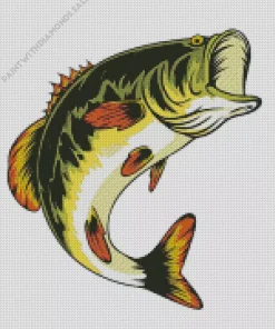Bass Fish Illustration Diamond Painting