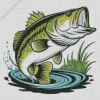 Bass Fish Illustration Art Diamond Painting