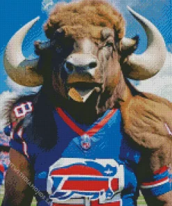 Big Buffalo Wearing Buffalo Bills Diamond Painting