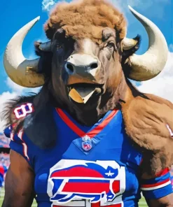 Big Buffalo Wearing Buffalo Bills Diamond Painting