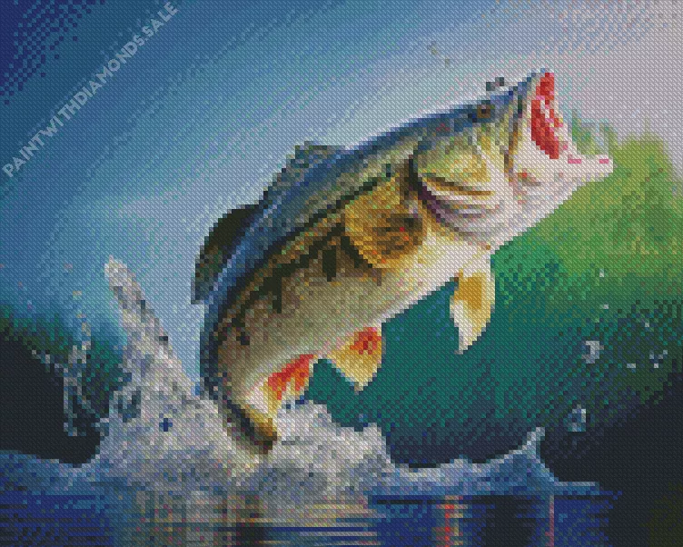 big fish jumping in water Diamond Paintings Big Fish Jumping In Water Diamond Painting