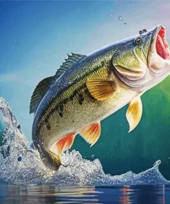 Big Fish Jumping In Water Diamond Painting