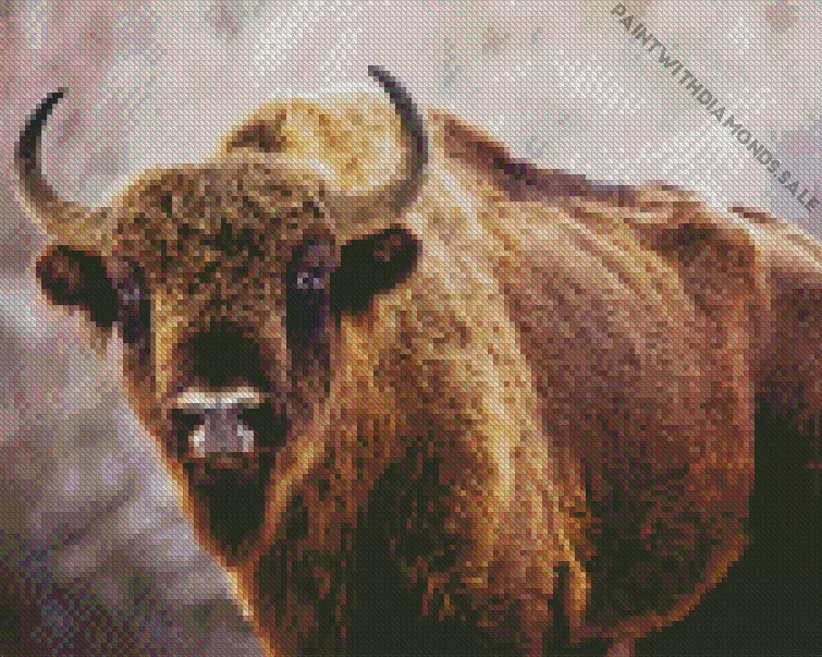 bison during winter Diamond By Numbers Bison During Winter Diamond Painting