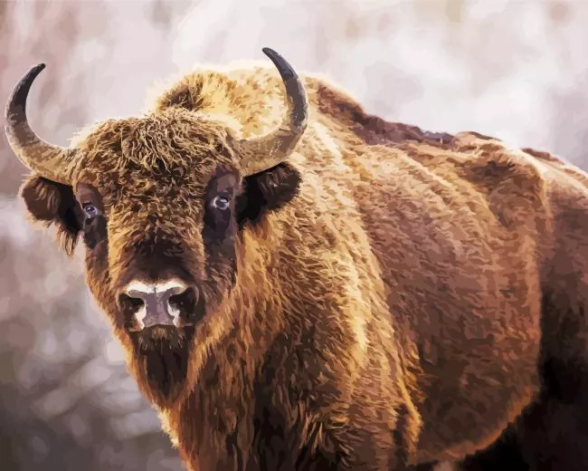 bison during winter Diamond Paintings Bison During Winter Diamond Painting