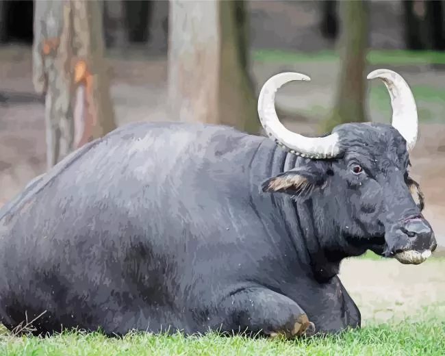 black Wild water buffalo animal Diamond Paintings Black Wild Water Buffalo Animal Diamond Painting