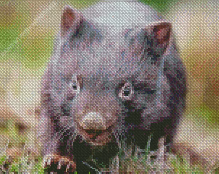black Wombat Diamond By Numbers Black Wombat Diamond Painting