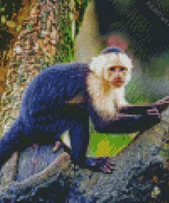 Black And White Capuchin Monkey Diamond Painting